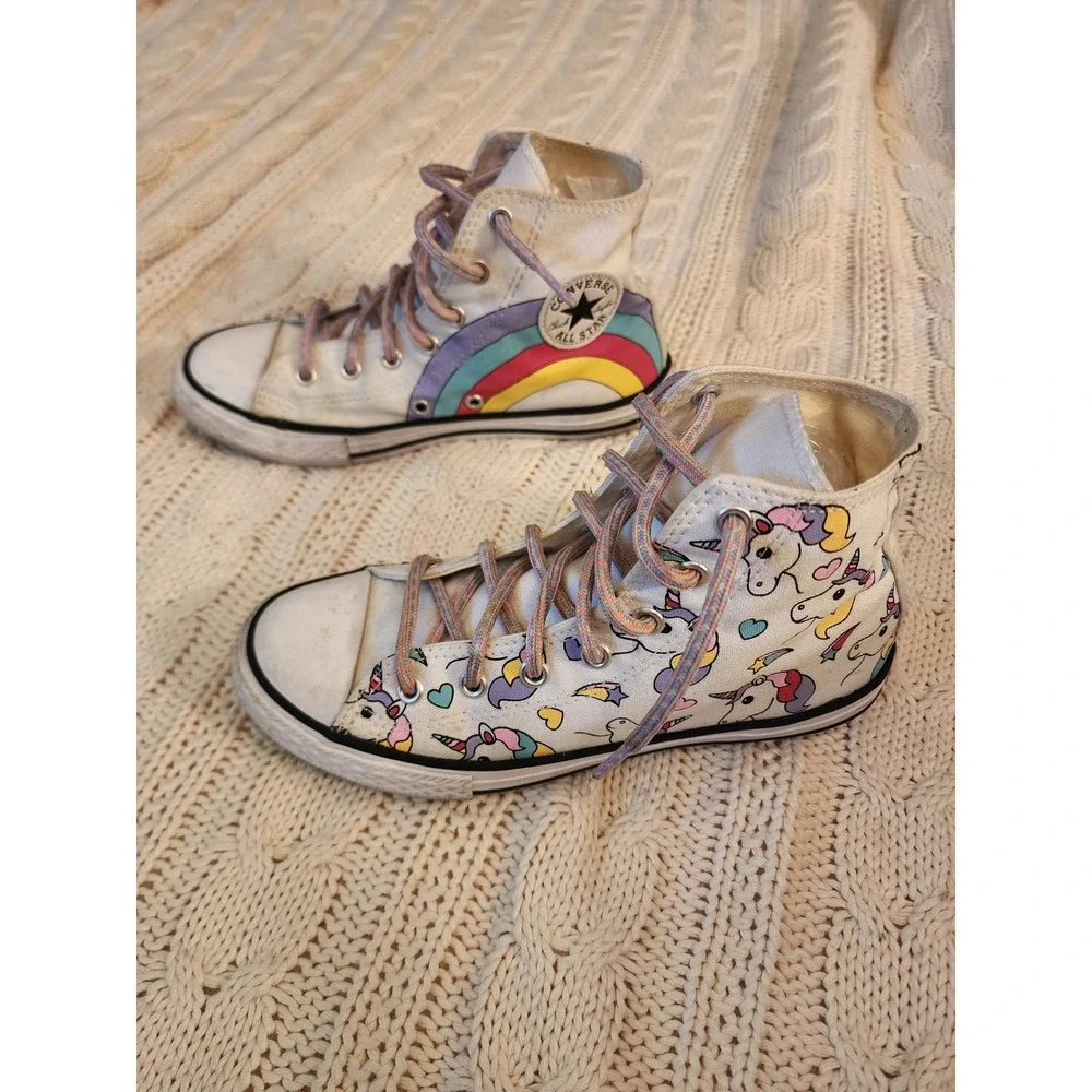 Converse Chuck Taylor All Star Hi Unicorn Rainbow Kids Shoes Size 3 663994C